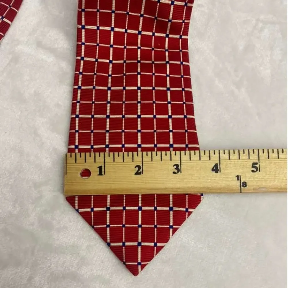 Men's vintage Lauren Ralph Lauren tie, red, geometric, 100% silk